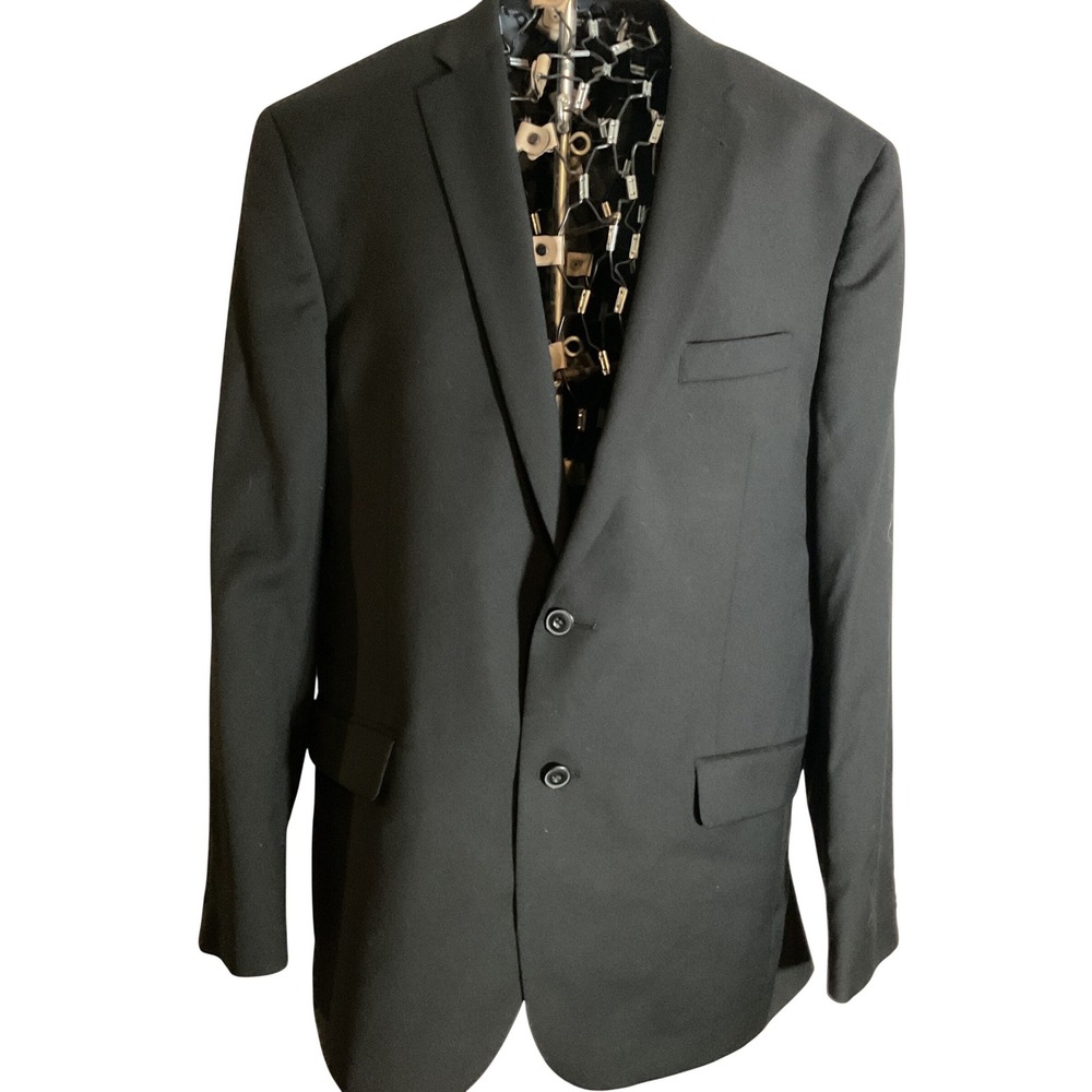Jos. A. Bank 1905 Slim Fit Blazer Mens 44R Black 100% Wool 2-Button Sport Coat